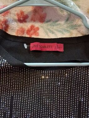 Scarlett Black Rhinestone-Embellished Women's Top